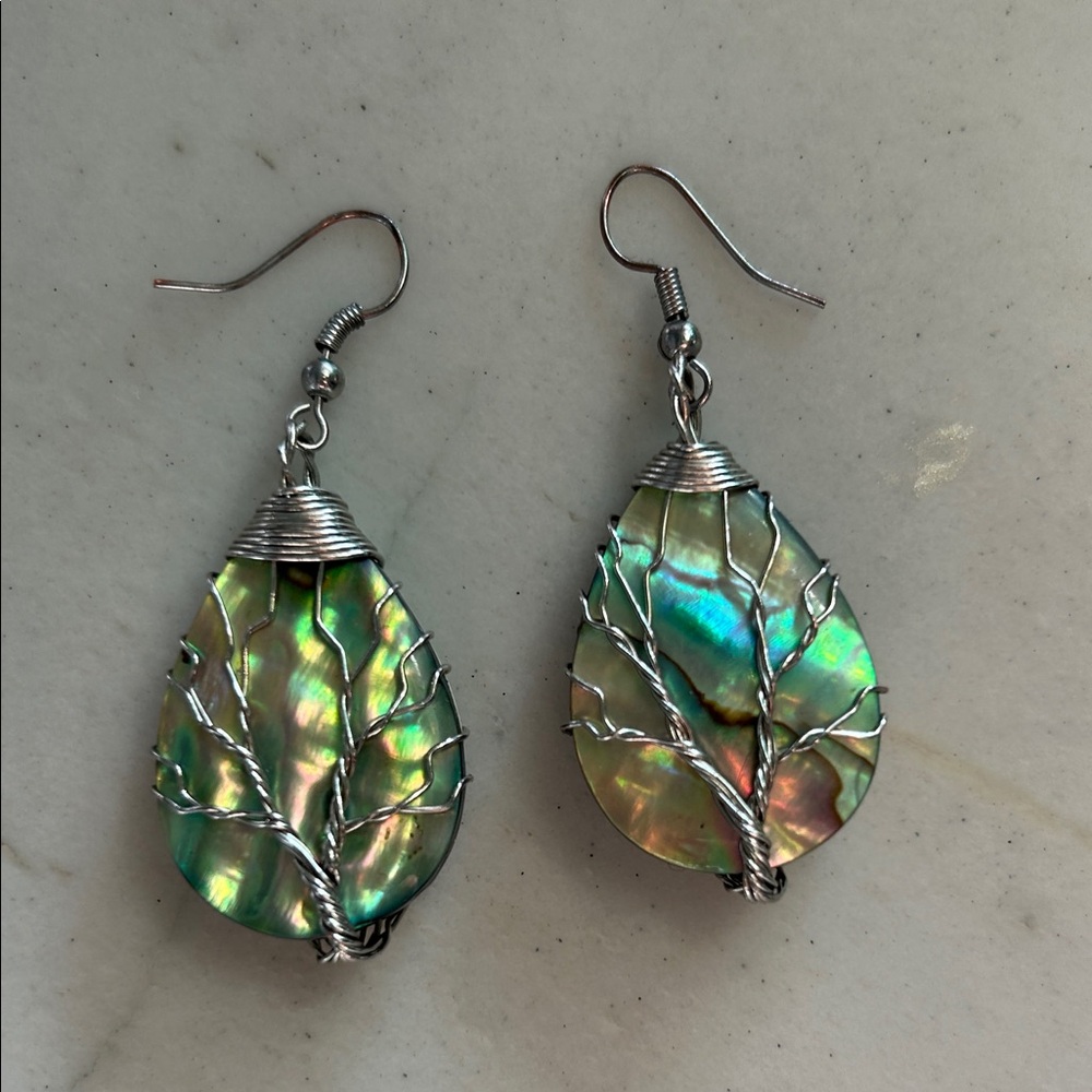 Elegant tear drop abalone Paua shell Earrings